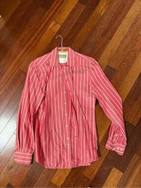Thomas Pink Pink and White Striped Dress Shirt